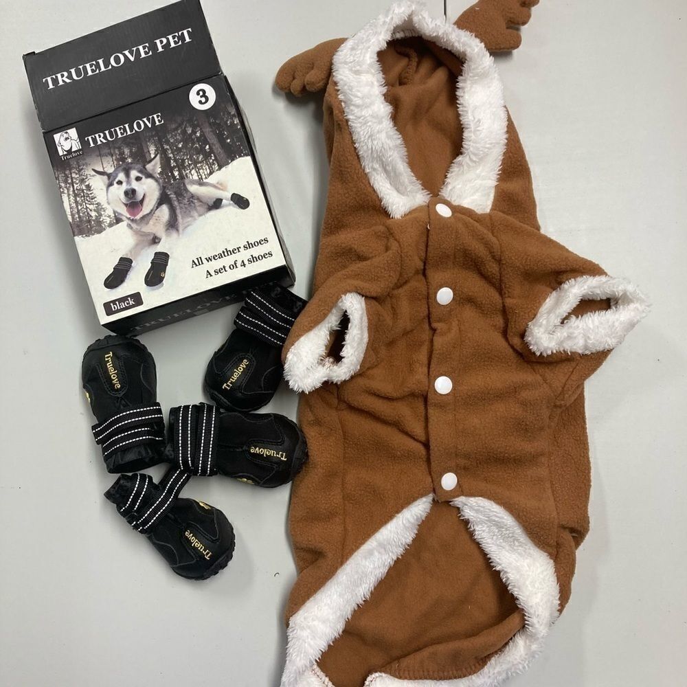 ‎TRUELOVE PET, dog shoesSz3 & REINDEER Outfit( XL)